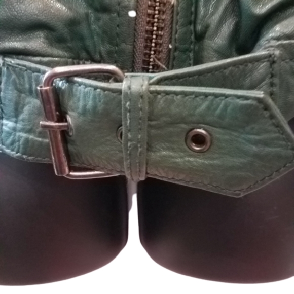 Muubaa Nido Quilted Moto Leather Biker Jacket Sz14 - Picture 5 of 8